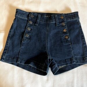 American Eagle High Rise Shortie Jean Shorts. Buttonfly Size 4